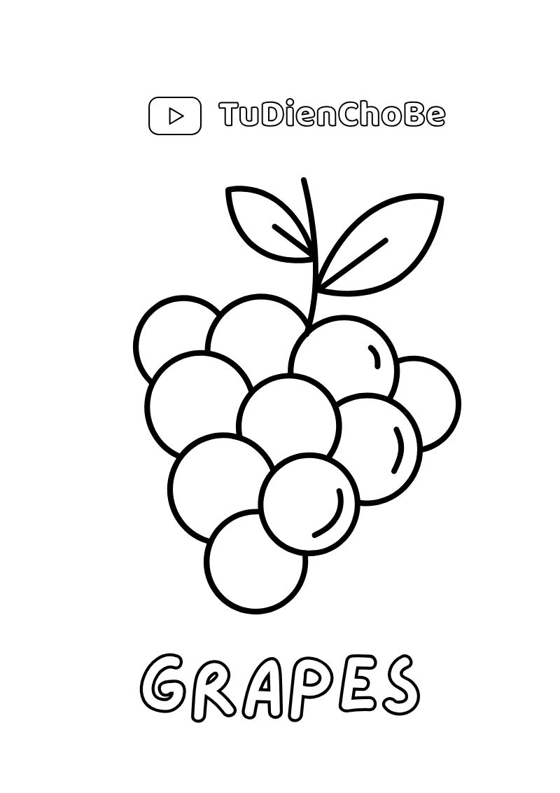 tranh tô màu quả xoài, tranh tô màu quả dâu tây, tranh tô màu quả nho, tranh tô màu thực phẩm cho bé, tranh tô màu mầm non, tranh tô màu tiểu học, tranh tô màu dễ thương cho bé