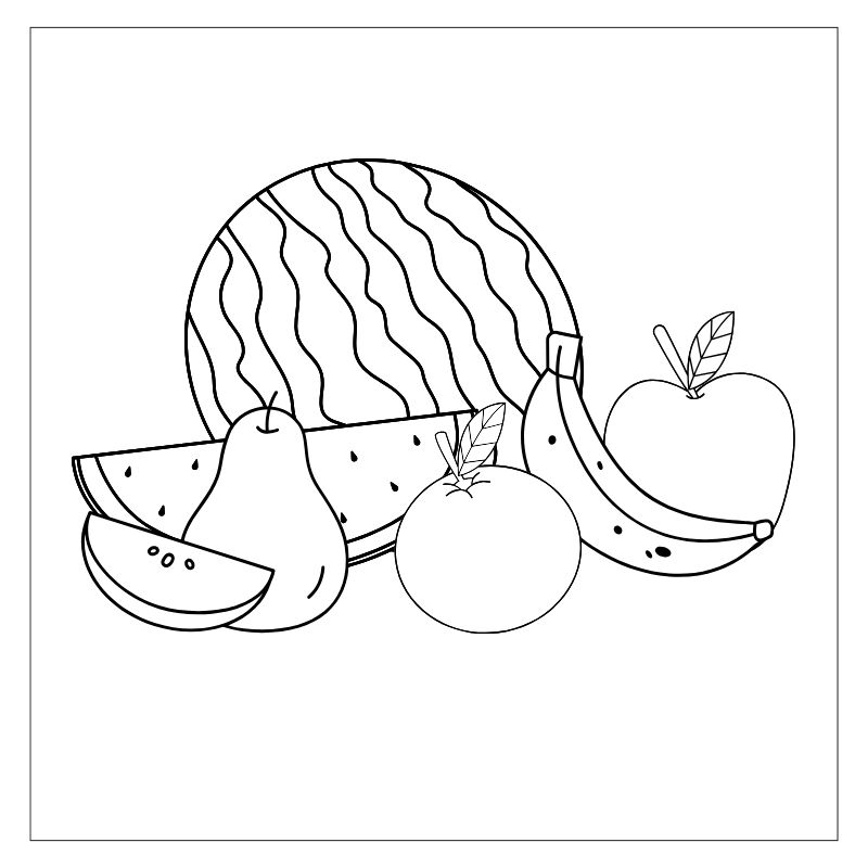 Tranh tô màu các loại trái cây