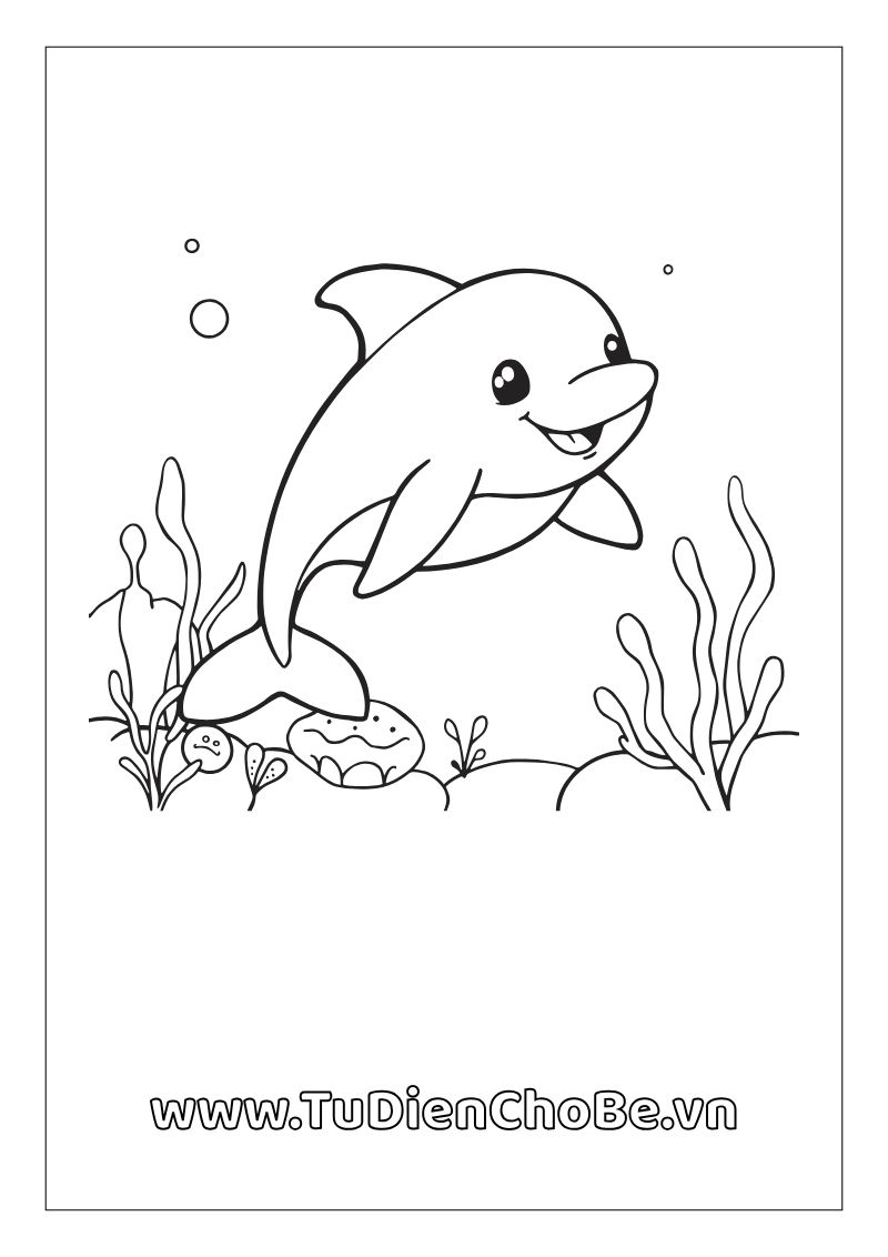 Tranh tô màu động vật biển cho bé – hình vẽ cá, rùa, bạch tuộc, sao biển dễ thương
