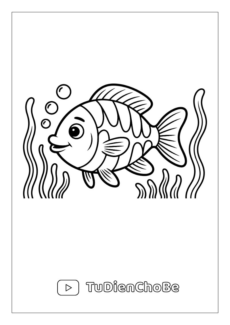 Tranh tô màu động vật biển cho bé – hình vẽ cá, rùa, bạch tuộc, sao biển dễ thương