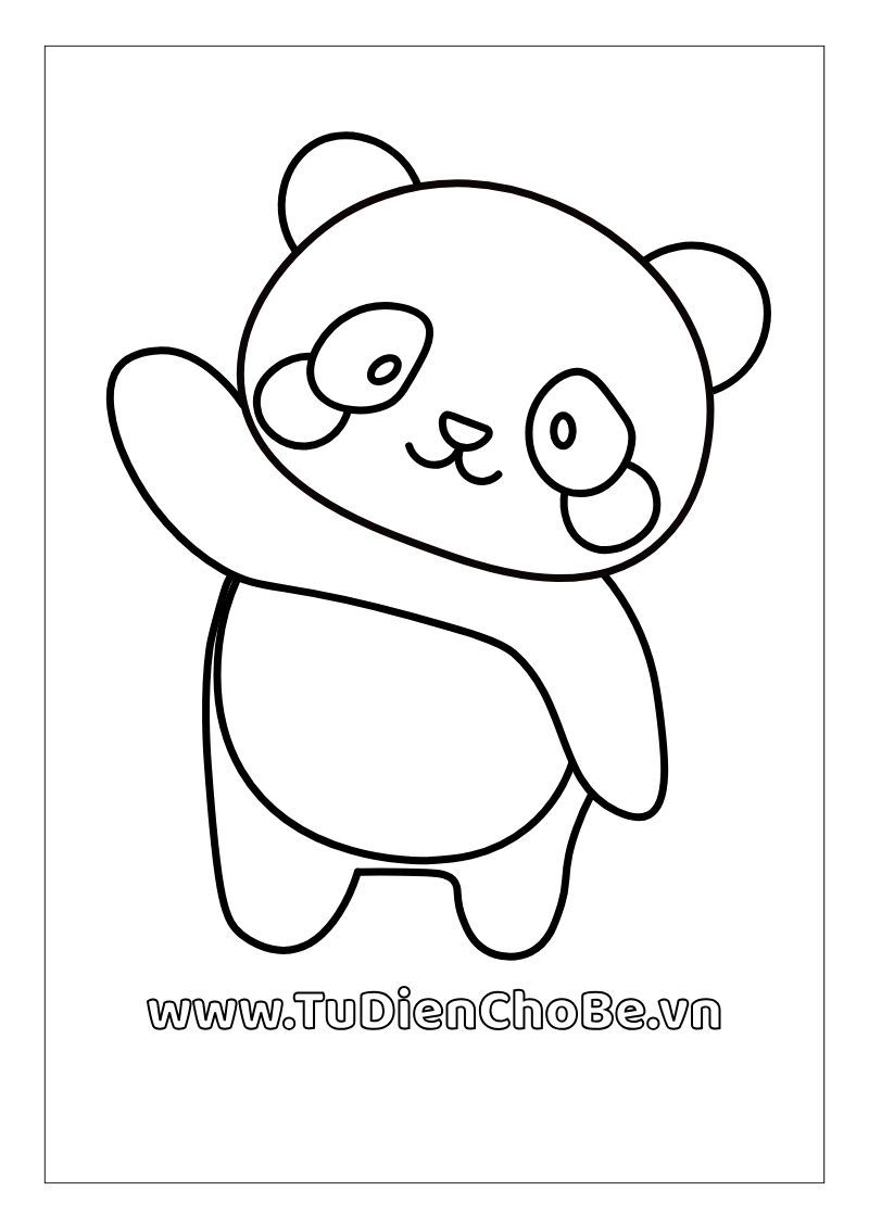 Tranh tô màu gấu trúc dễ thương cho bé, hình gấu trúc rõ nét miễn phí tải về