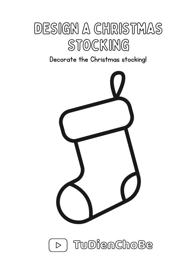 Tranh tô màu Giáng Sinh cho bé với ông già Noel, cây thông, tuần lộc và quà Noel dễ thương