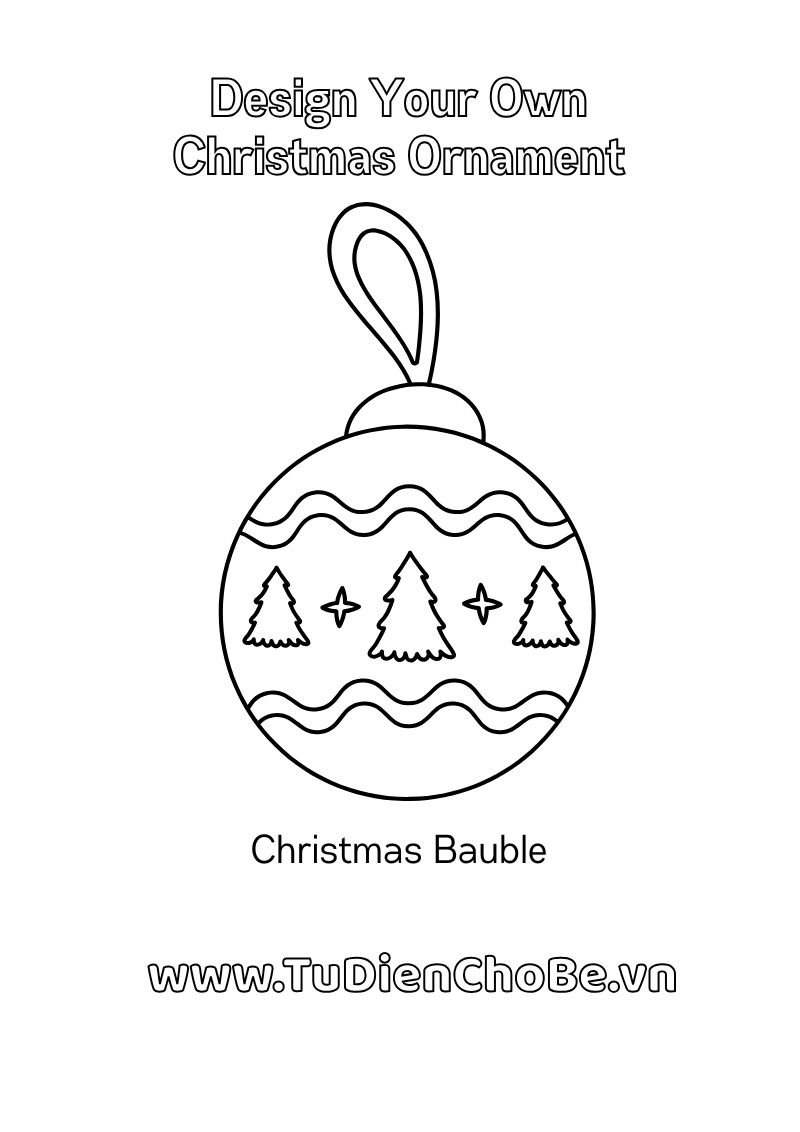 Tranh tô màu Giáng Sinh cho bé với ông già Noel, cây thông, tuần lộc và quà Noel dễ thương