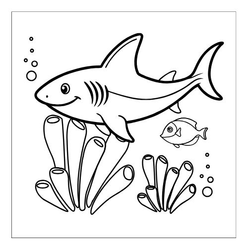 Tranh tô màu động vật biển